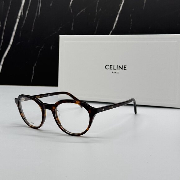 NEW CELINE CL50062I 052 ROUND HAVANA BROWN UNISEX EYEGLASSES CELINE - Picture 2 of 11